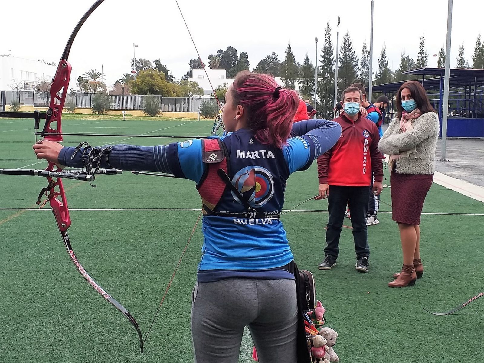 Estela Villalba, durante su visita a las instalaciones del Club Asirio.