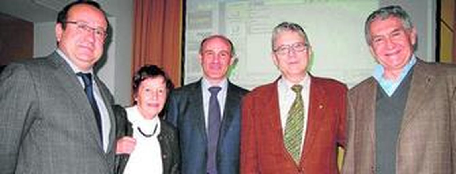 Antonio Gómez Sal (Universidad de Alcalá), Catherine Levassor, viuda de Fernando González Bernáldez; José Vicente de Lucio, director de Fungobe; Francisco García Novo, catedrático de Ecología y Francisco Díaz Pineda (Universidad Complutense)