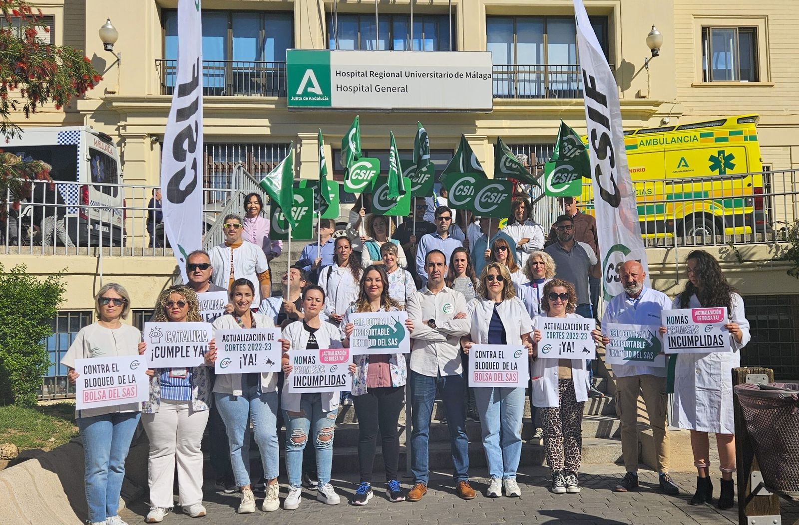 Protesta del sindicato CSIF en Málaga