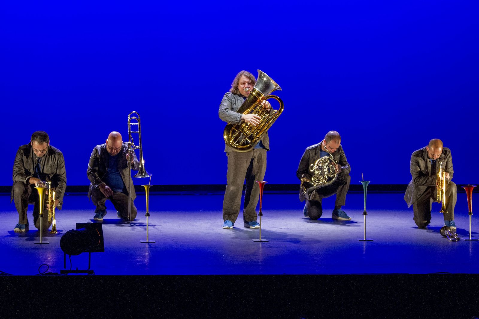 Un momento de la actuación de Spanish Brass en el Gran Teatro Falla.