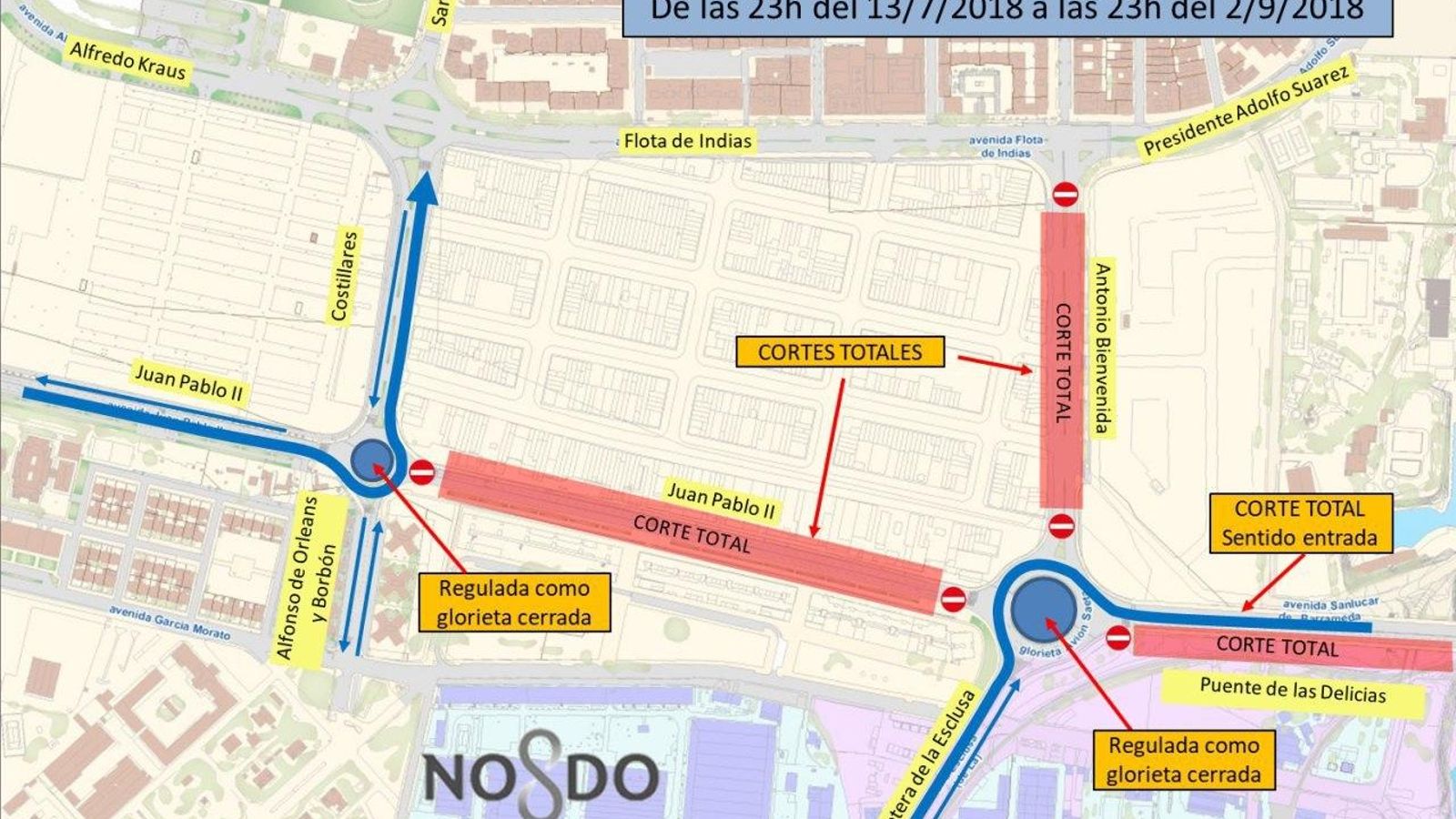 Plano de Tráfico como alternativa al corte del Puente de las Delicias.
