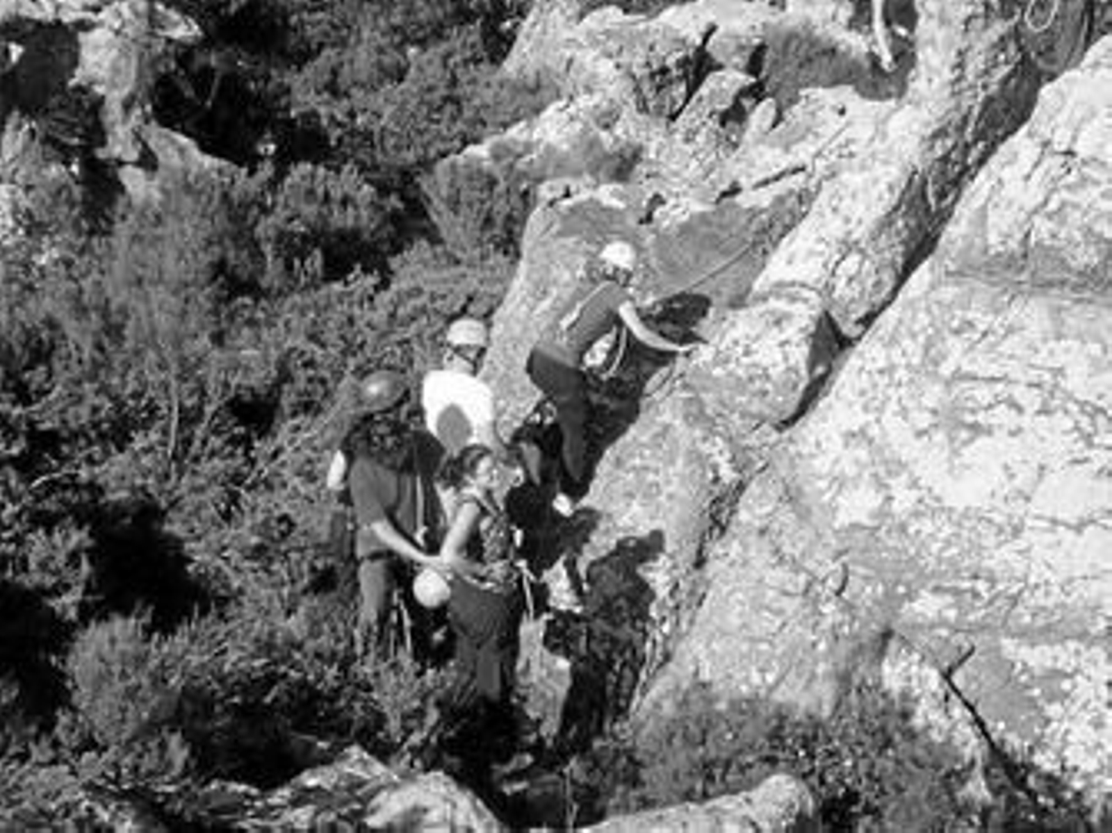 Varios jóvenes practican escalada en La Alcaidesa.