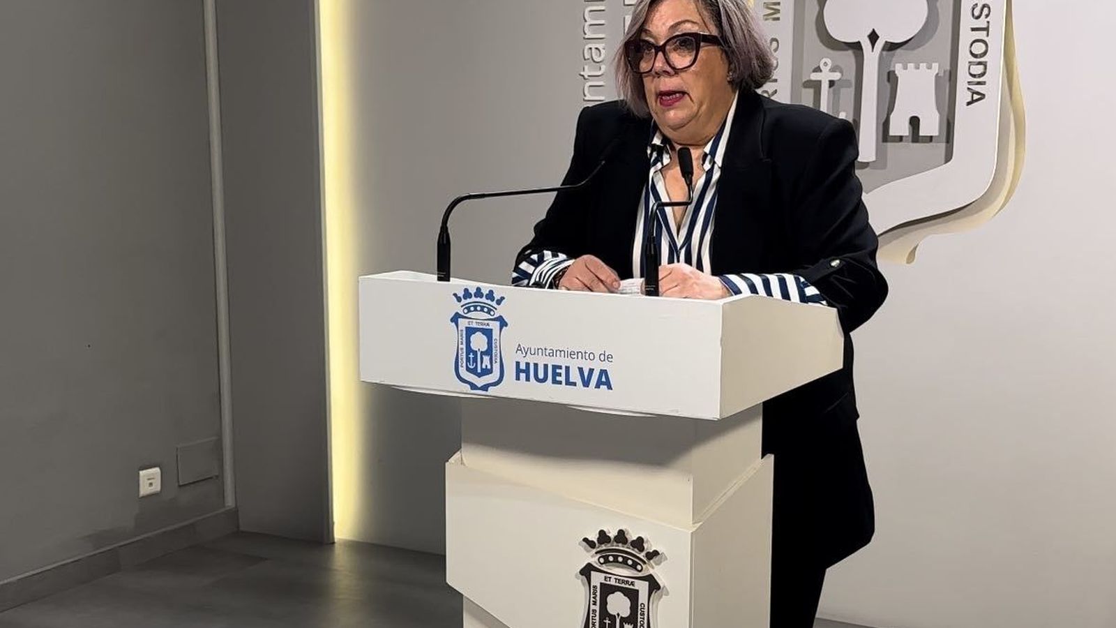 La concejala de Izquierda Unida, Mónica Rossi, durante una rueda de prensa.