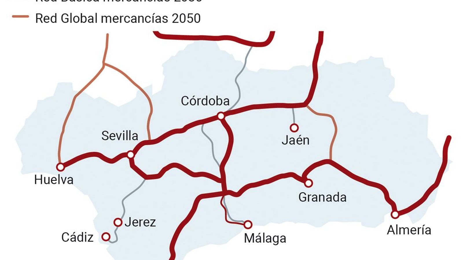 Redes básica y global de trenes de mercancías de la Red Transeuropea de Transportes