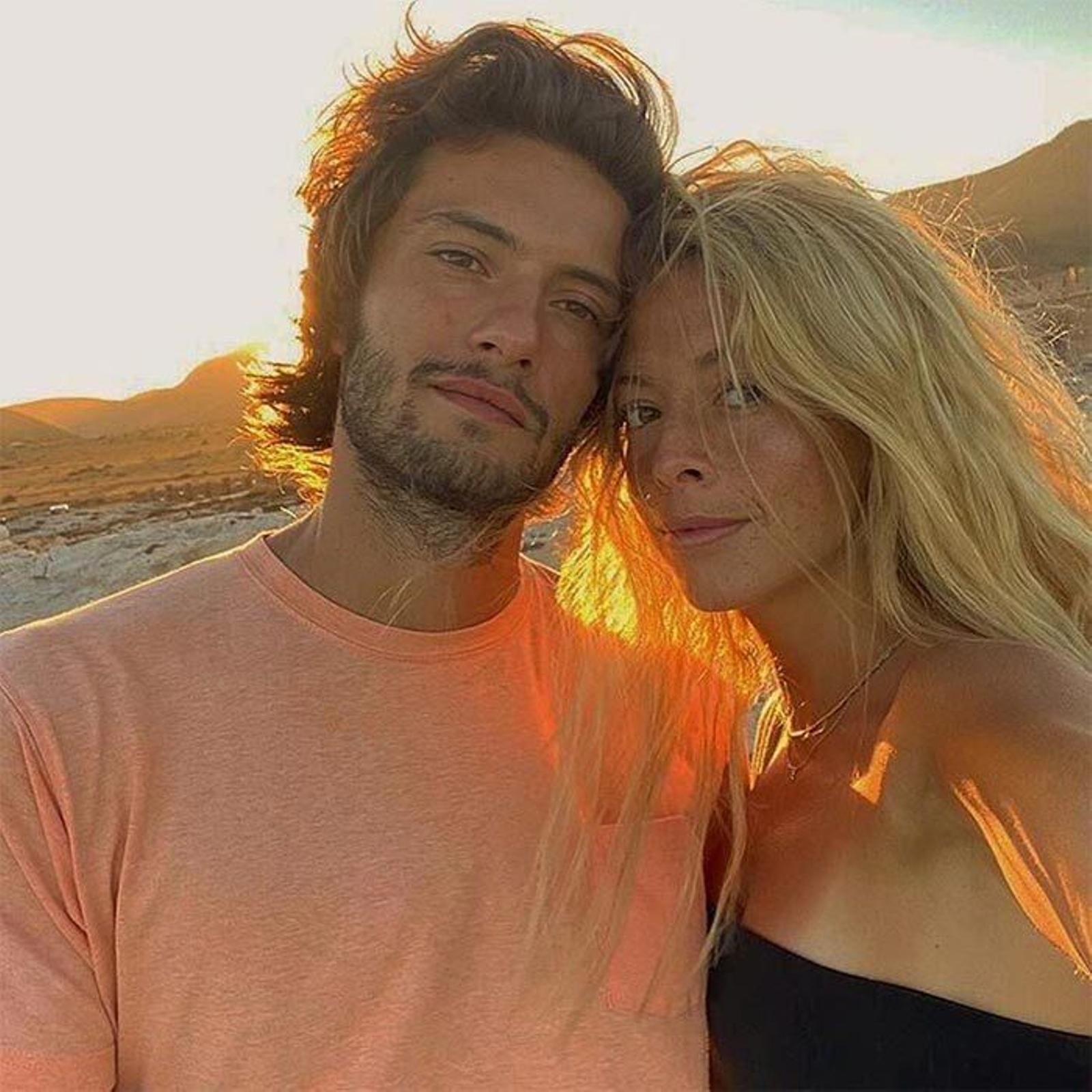 Con su novio, Jaime Sánchez.