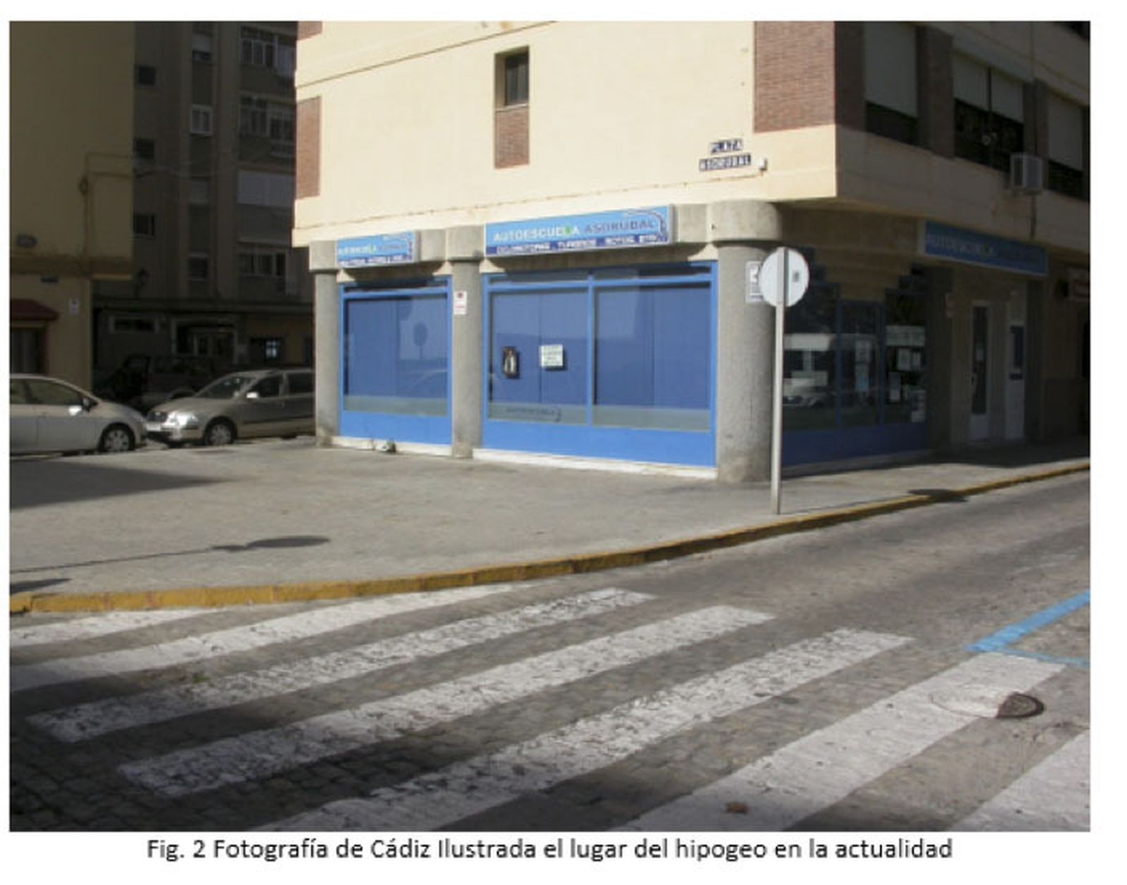 Lugar del hipogeo en la actualidad, en la plaza Asdrúbal.