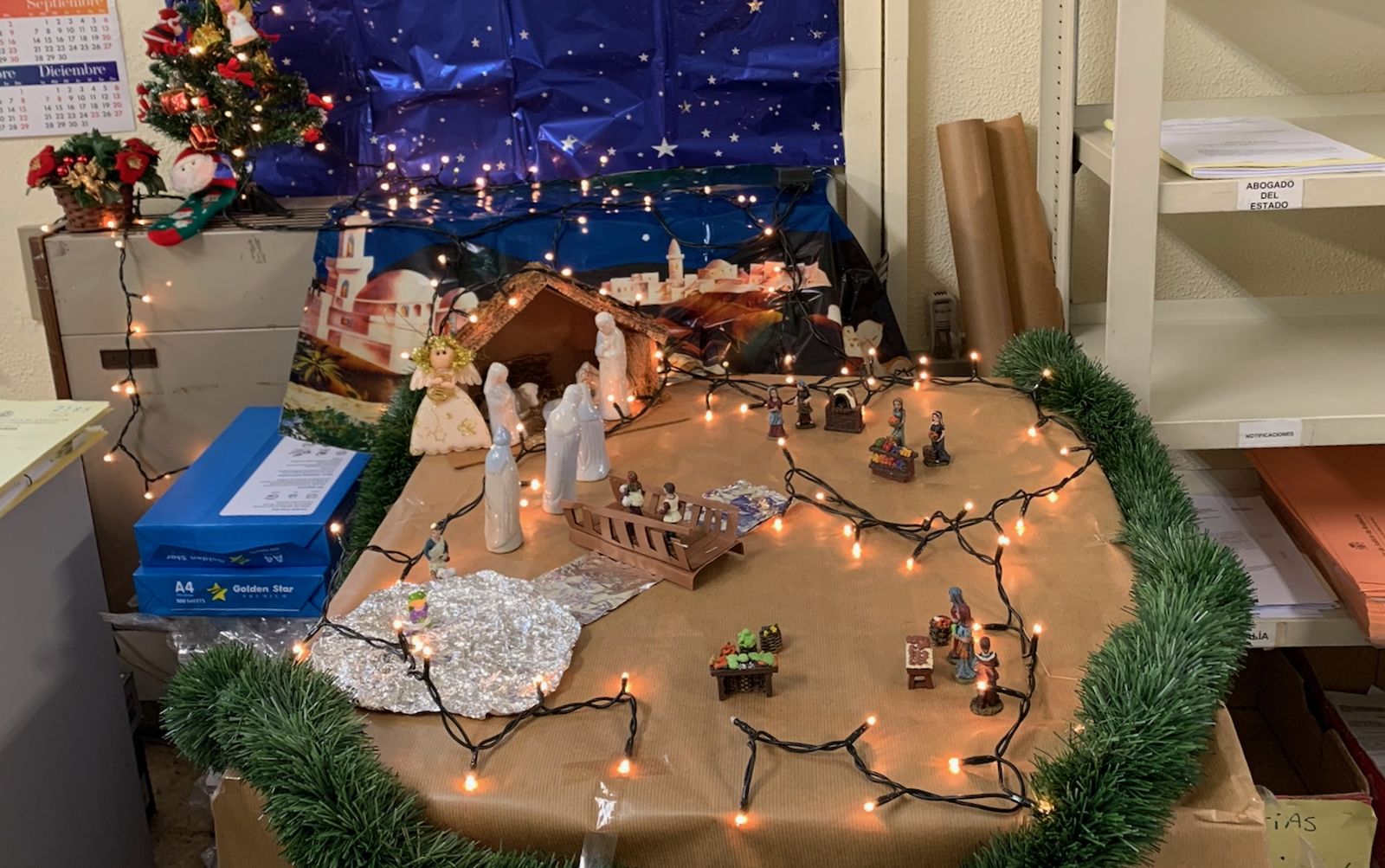 El belén de la Secretaría en la Sala de lo Contencioso de Sevilla