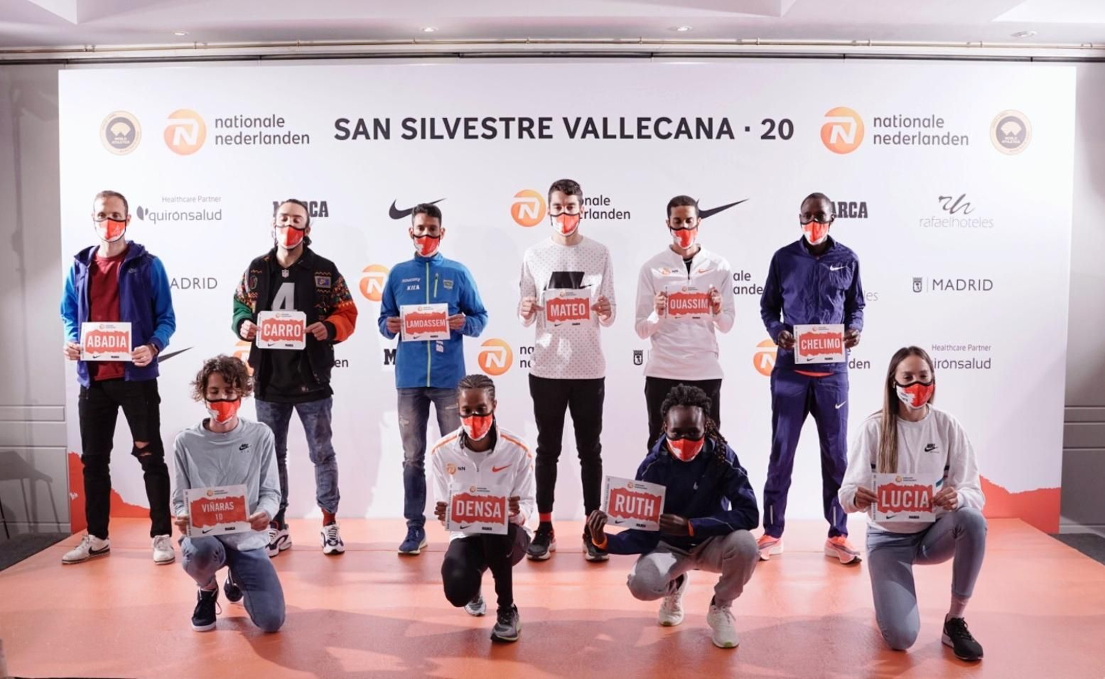 Ouassim Oumaiz, entre los participantes de la San Silvestre Vallecano 2020.