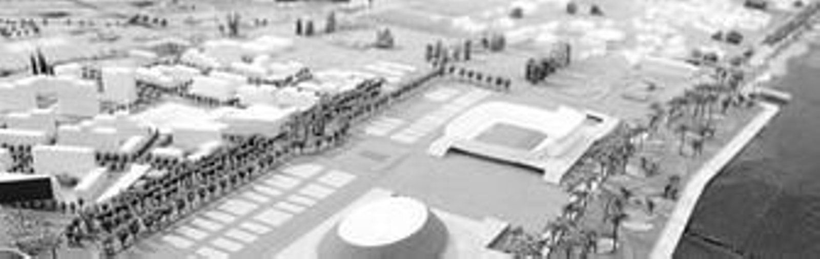 Maqueta originaria del proyecto del Ensanche Sur de Huelva, que abarca desde el Recinto Colombino hasta el paraje de Las Metas, donde se construirá la estación del AVE.