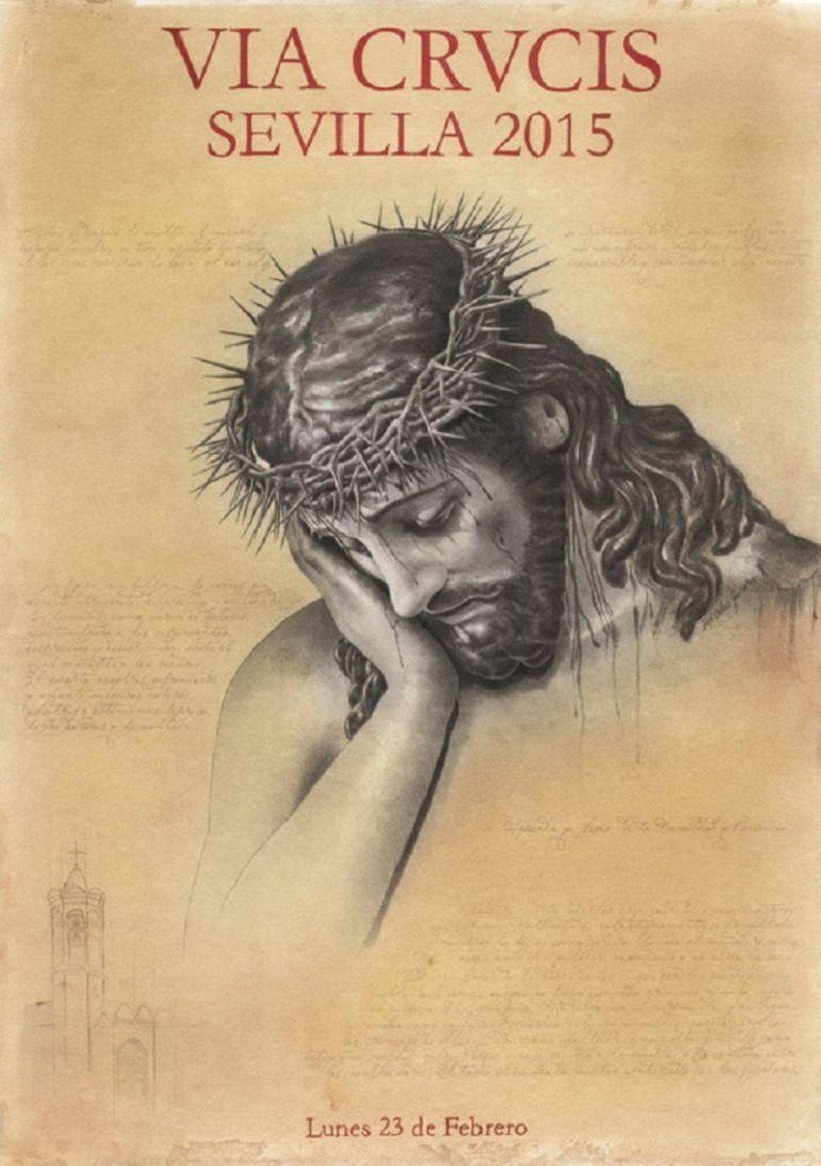 Cartel del Vía Crucis de Sevilla 2015.