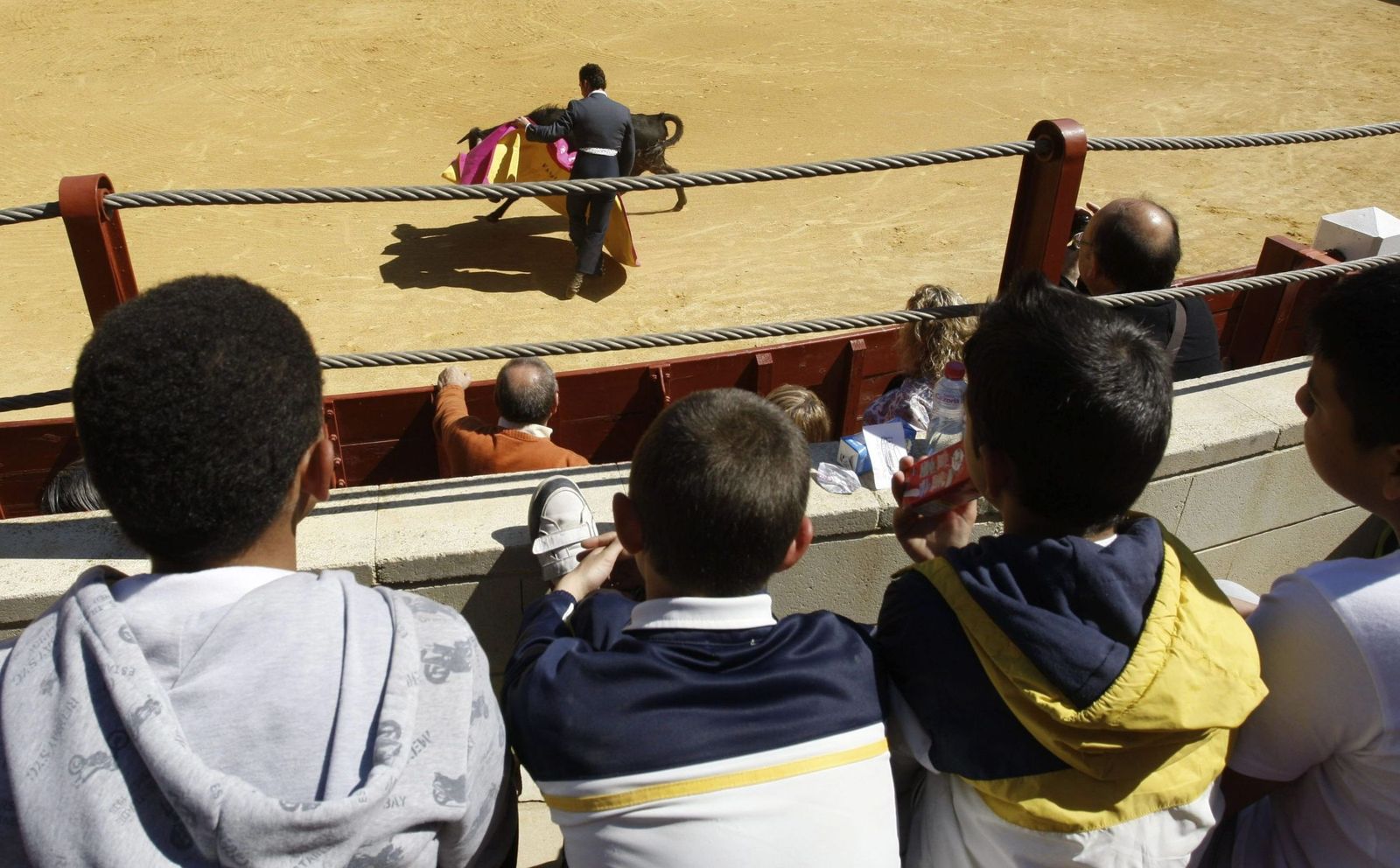 "Tentadero didactico" celebrado en Roquetas de Mar (Almería) en 2012 al que asistieron alumnos de primaria y secundaria.