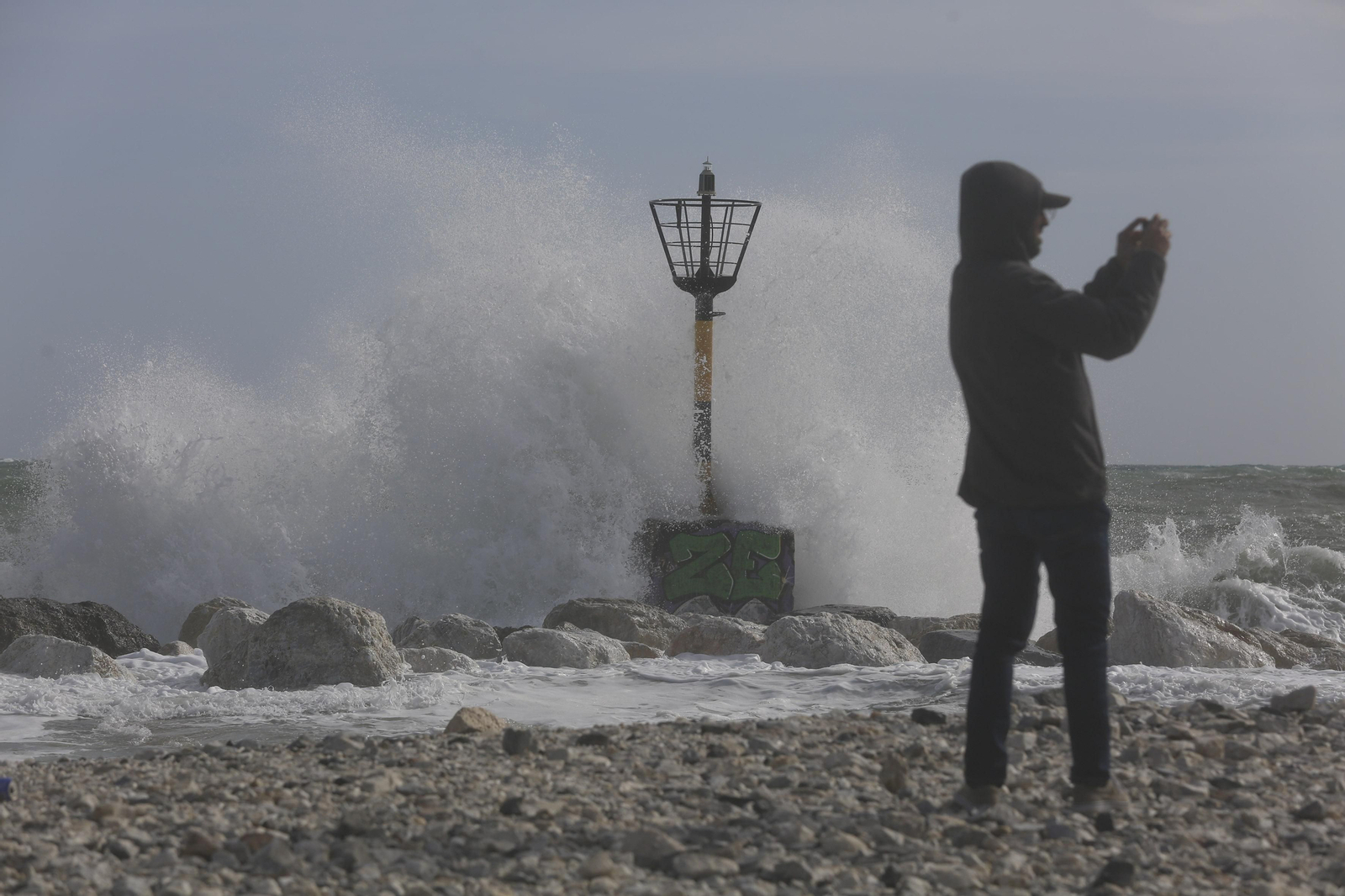 Fotos del temporal de levante en la costa de Málaga