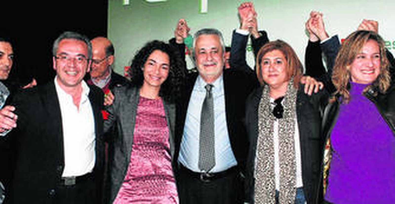 De izquierda a derecha, Alfonso Moscoso, Ana González Soto, José Antonio Griñán, Pepa Caro e Isabel Gómez, el jueves pasado en Ubrique.