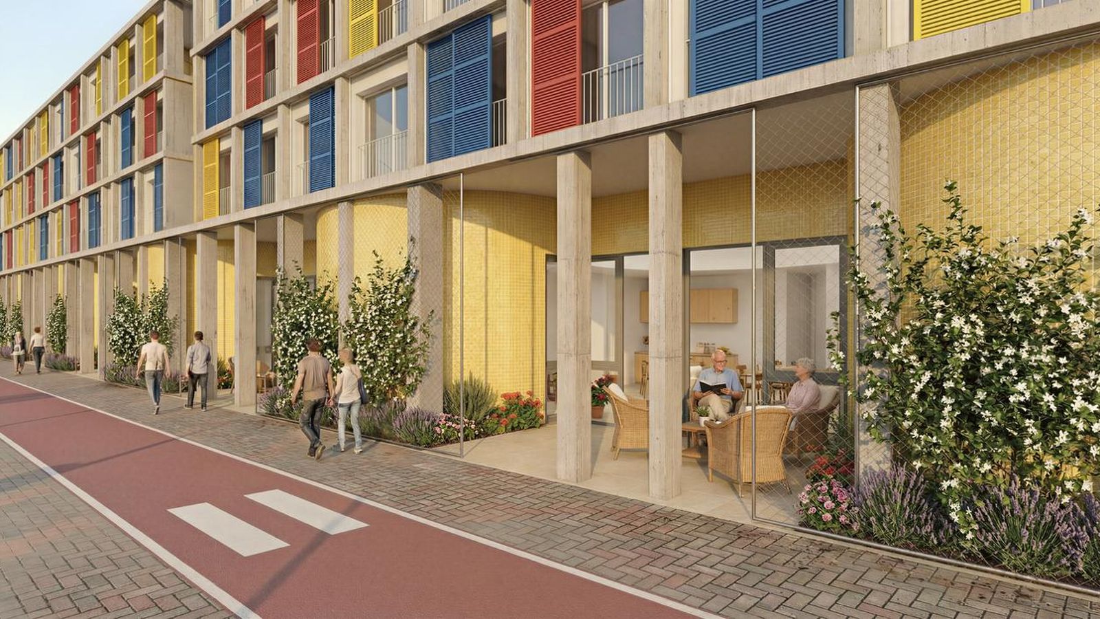 Exterior de uno de los grupos de locales en Soliva que se convertirán en viviendas.