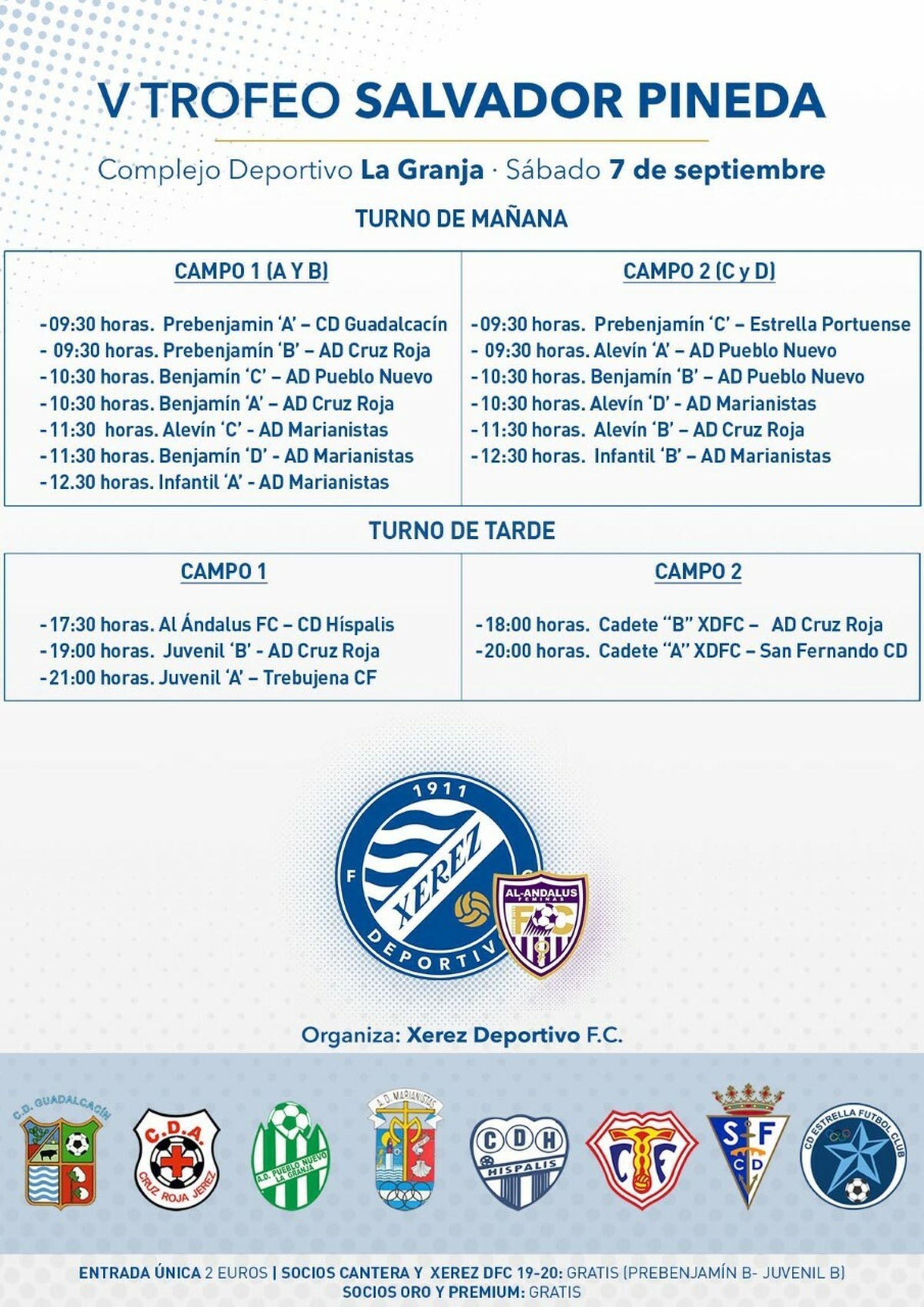 Horarios del trofeo.