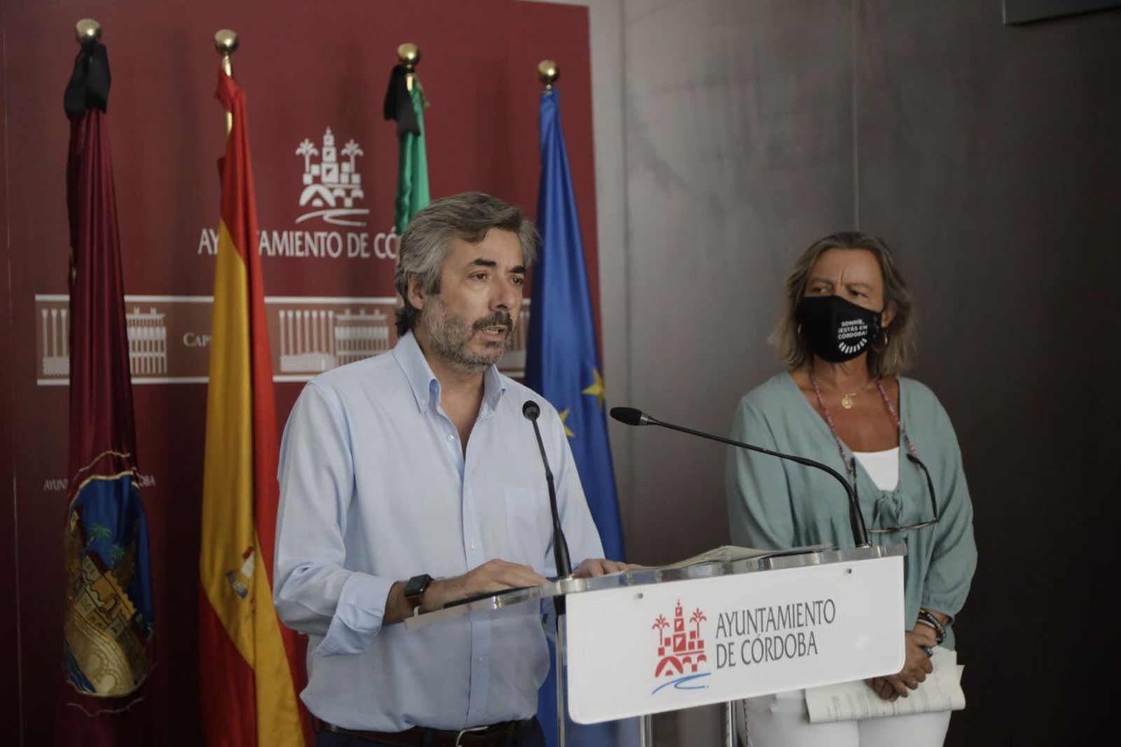 Miguel Ángel Torrico e Isabel Albás, durante la rueda de prensa.