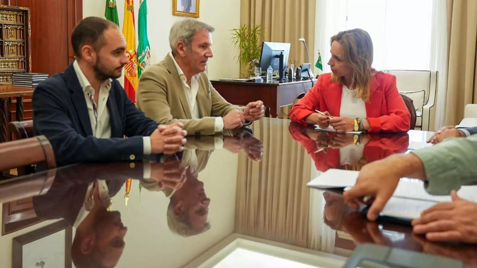 Sebastián Alonso y Miguel Perea, en un encuentro con Almudena Martínez en Diputación.
