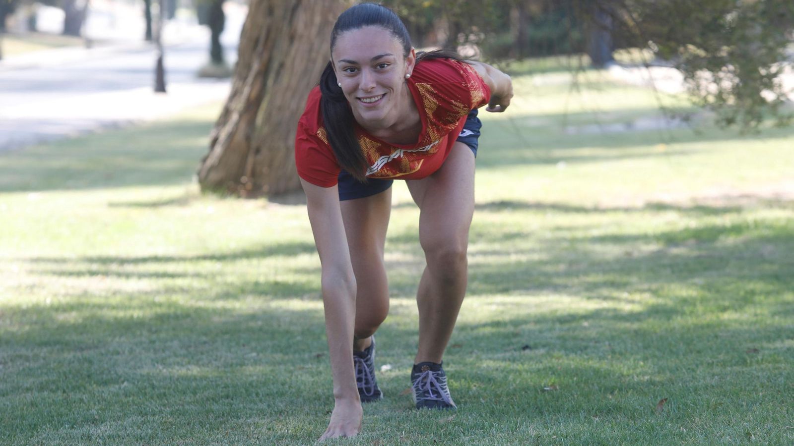 La velocista barreña se dispone a iniciar una carrera La velocista barreña se dispone a iniciar una carrera