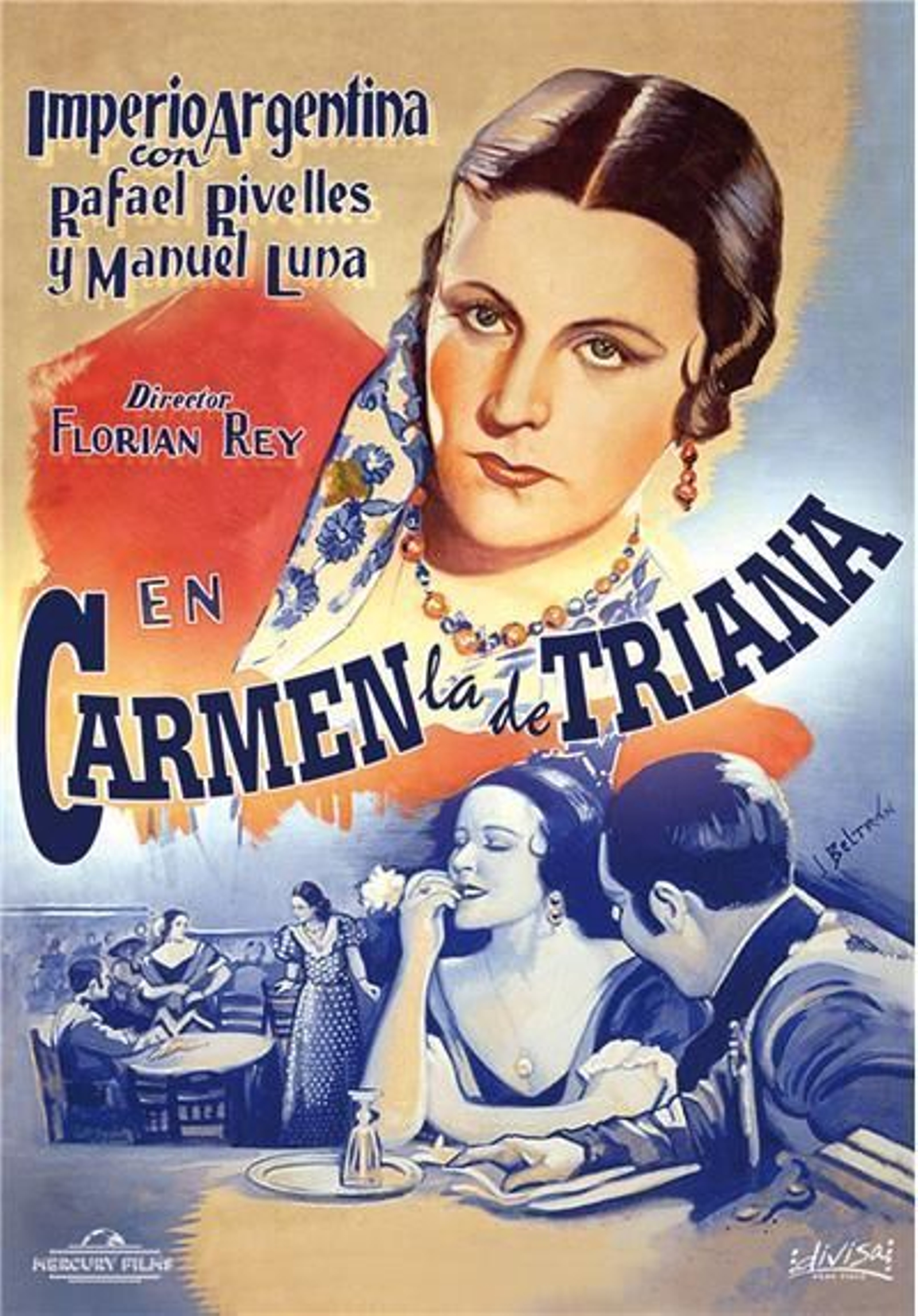Cartel de la película 'Carmen la de Triana', con música de Muñoz Molleda.