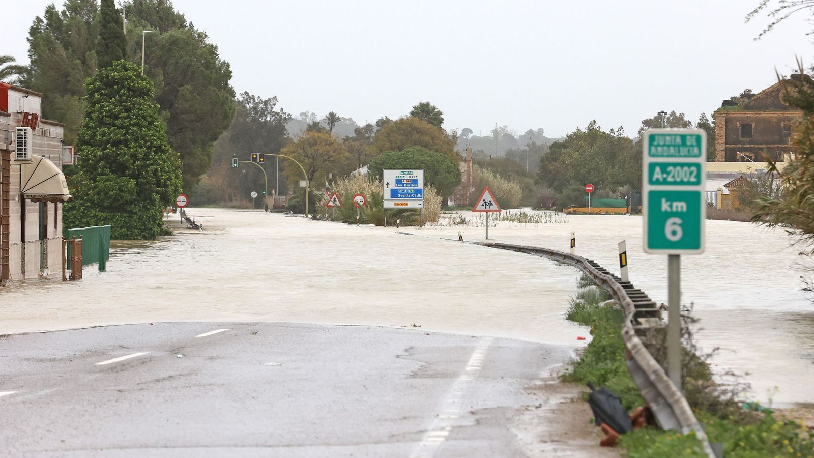 Imágenes del paseo rural por Jerez en el estreno de la borrasca Marta