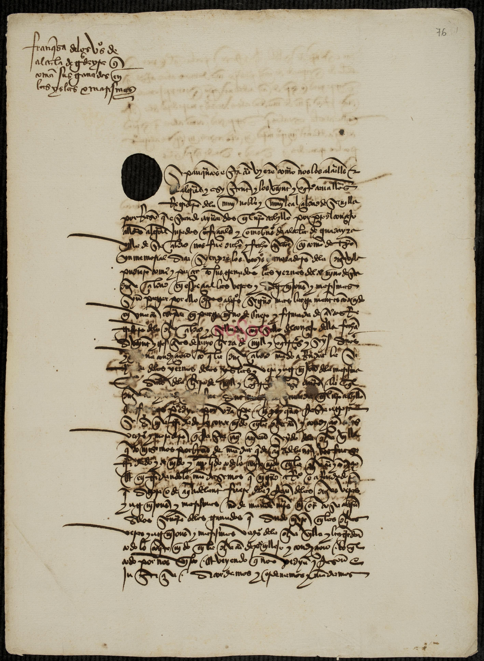 Carta de merced otorgada por el Cabildo a favor del Concejo de Alcalá de Guadaíra en 1486 para que los ganados de sus vecinos puedan pacer en las islas y marismas de la ciudad, tal y como ya se les había otorgado el 23 de junio de 1368.