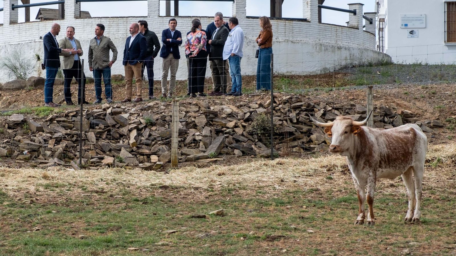 Asistentes a la reunión con los criadores de ganado marismeño de la comarca de Doñana.