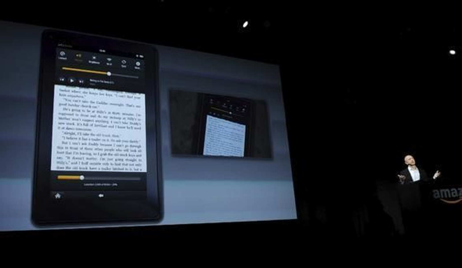 Amazon presenta los nuevos modelos de Kindle, entre ellos Fire, el debut de la compañía en el mundo de los 'tablets'.

Foto: EFE