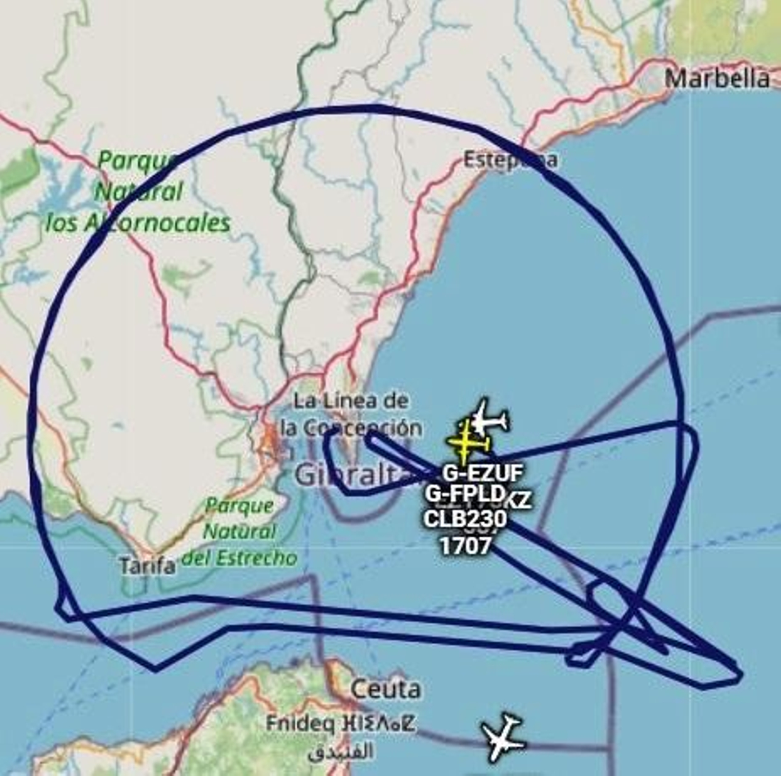 La trayectoria completa del Beech King Air B200 el pasado 8 de noviembre.