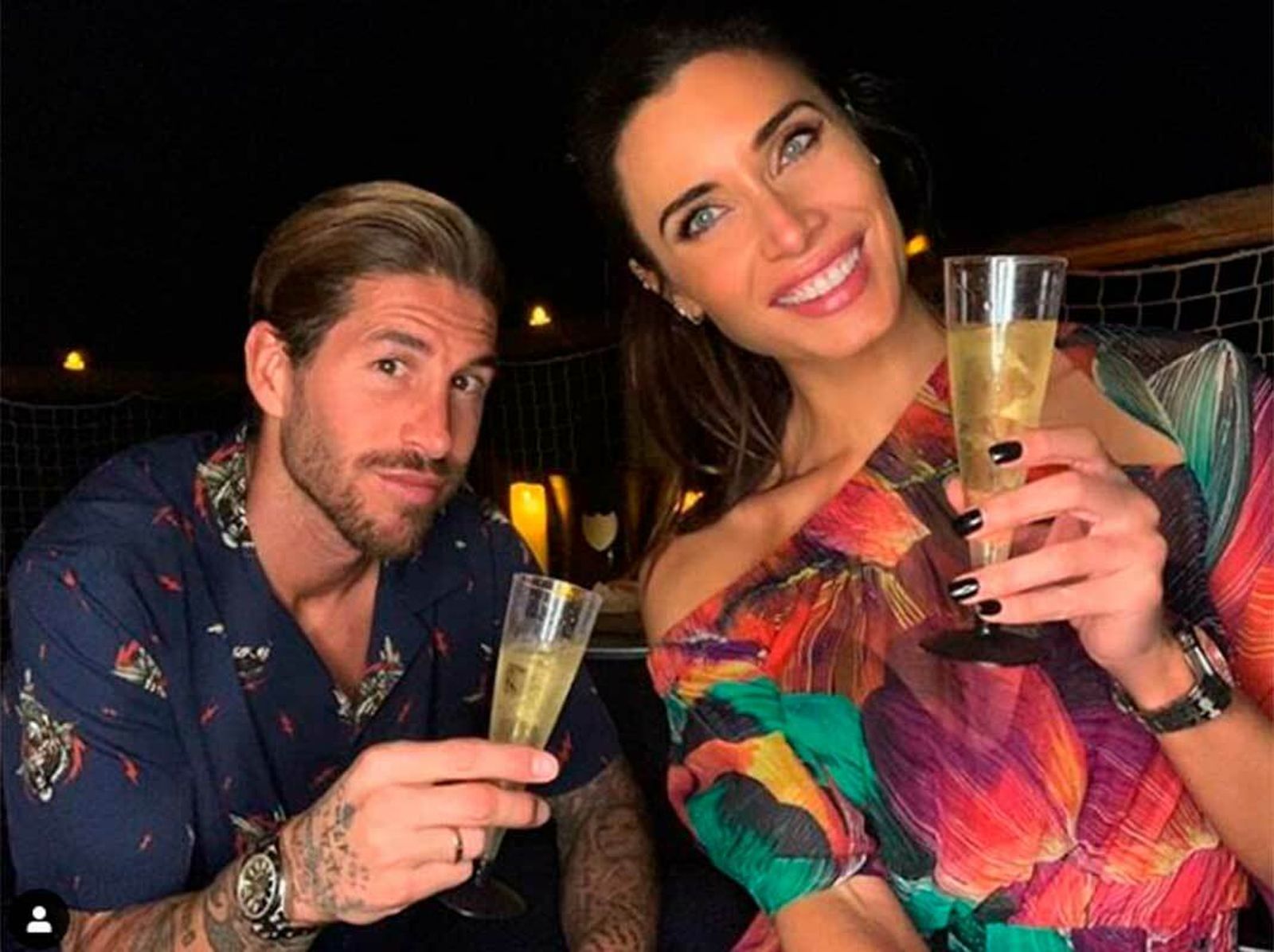 Sergio Ramos y Pilar Rubio, en su romántica velada.