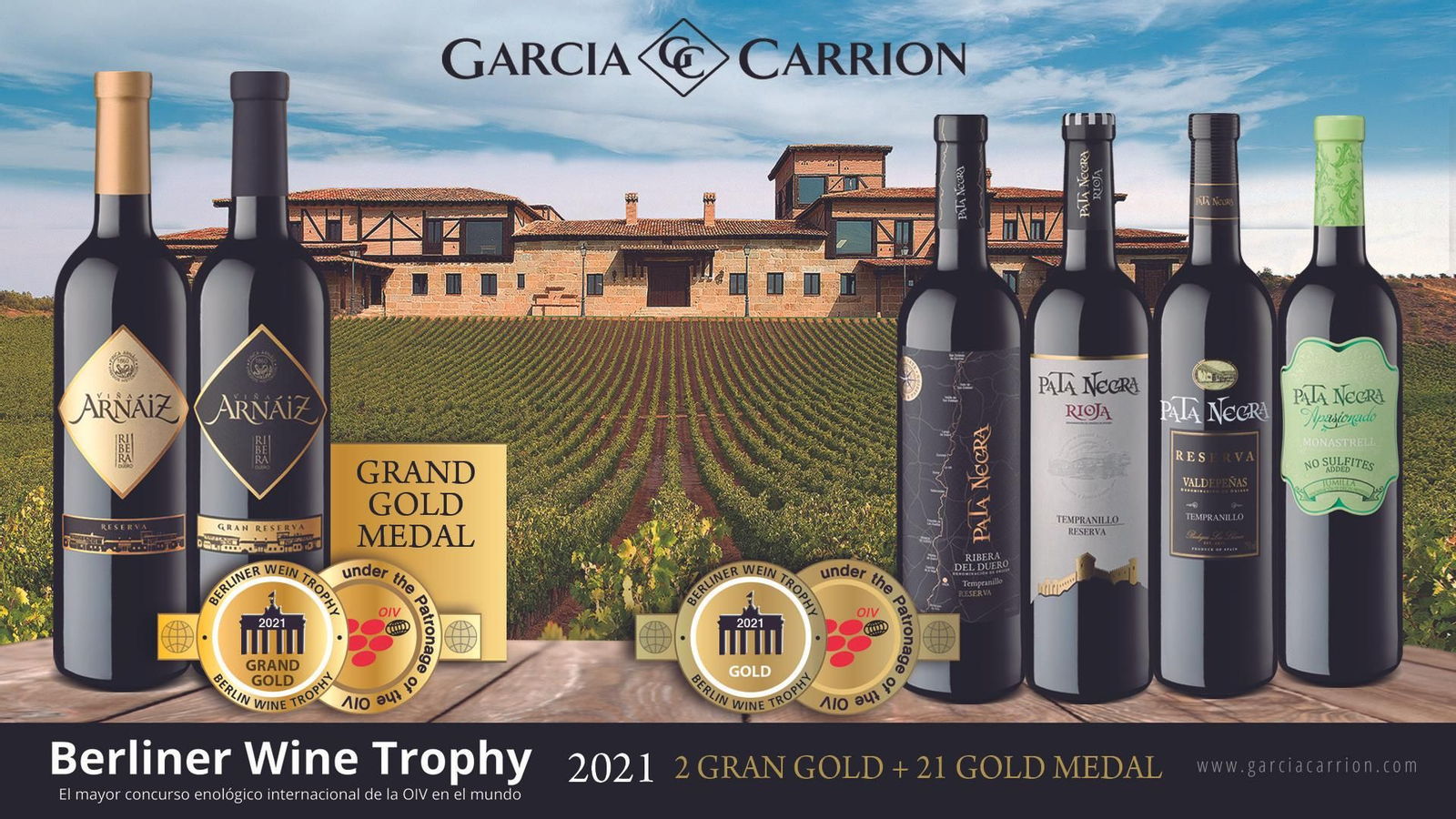 GARCIA CARRION, premiada en ‘Berliner Wine trophy’, alcanza en 2021 las 200 medallas