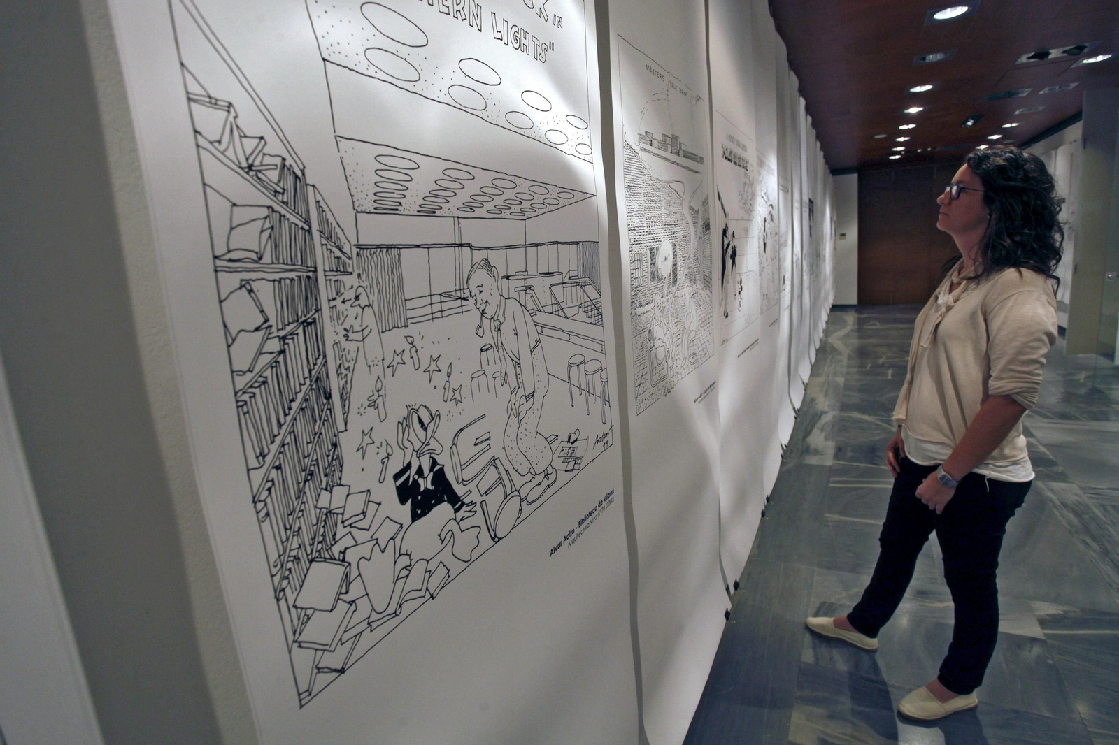 Focho expone sus dibujos en Arquitectos