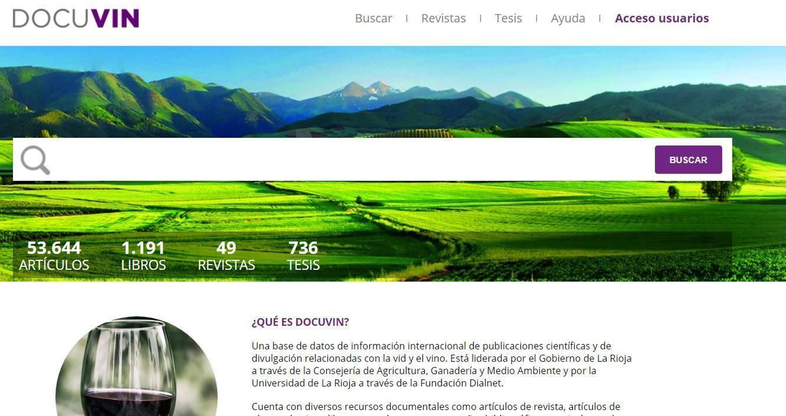 La página web de Docuvin.
