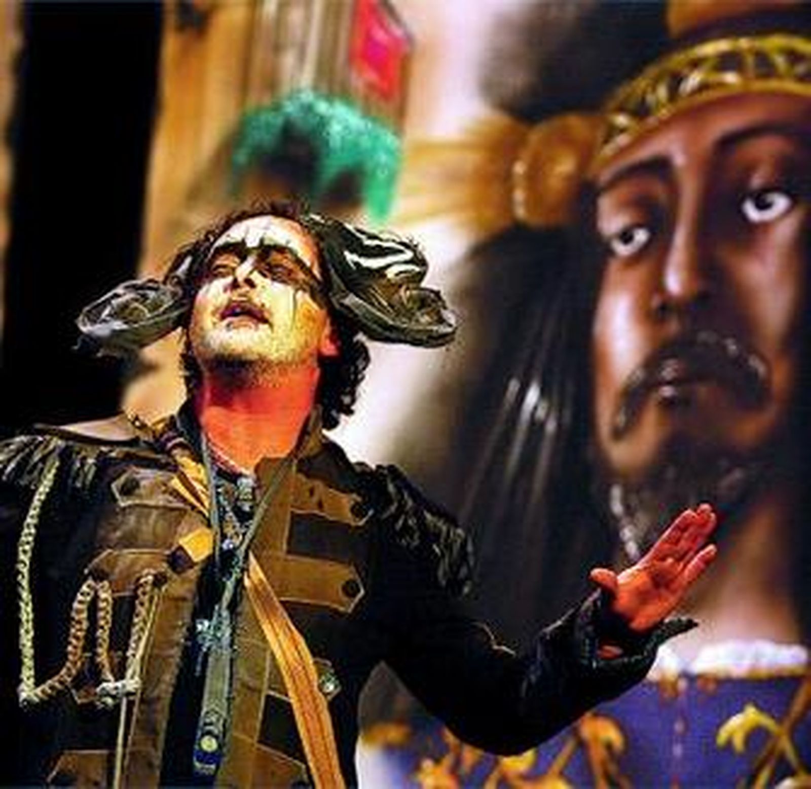 Juan Carlos Aragón durante una actuación de su comparsa en el Falla.