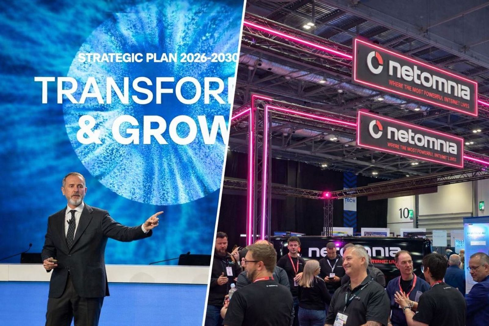 Marc Mutra y un stand de Netomnia.