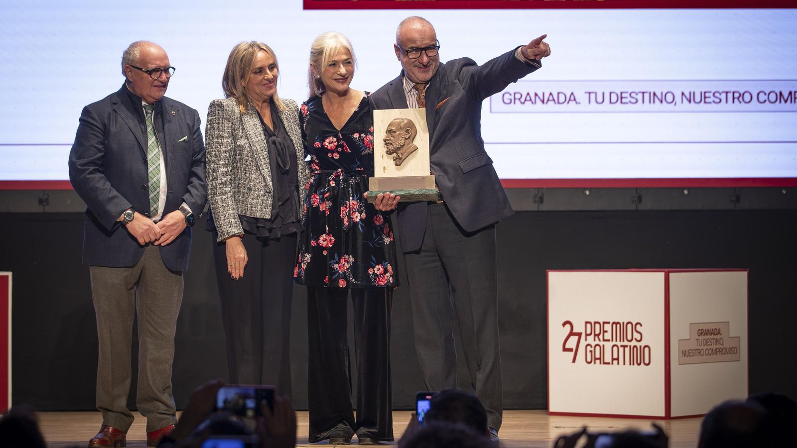 Algunos de los galardonadas en los 27 Premios Galatino en Granada
