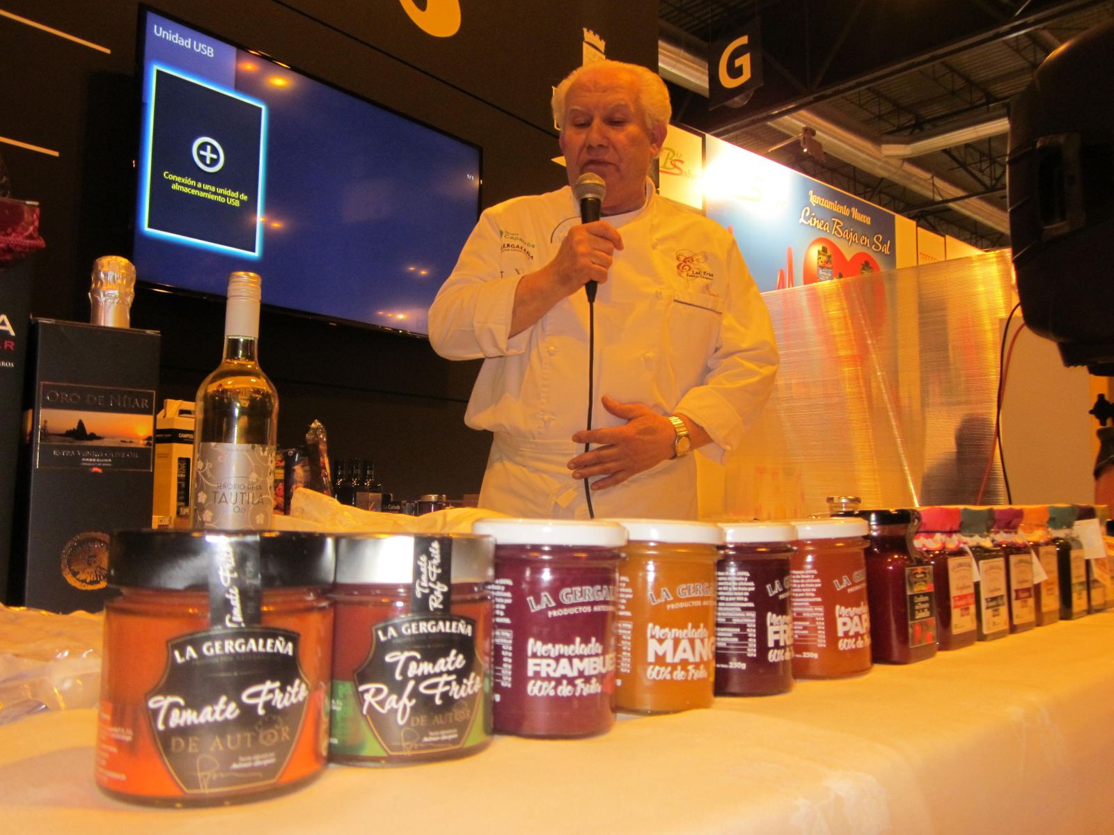 Antonio Gázquez en la presentación de las mermeladas 'tropicales' en Madrid.