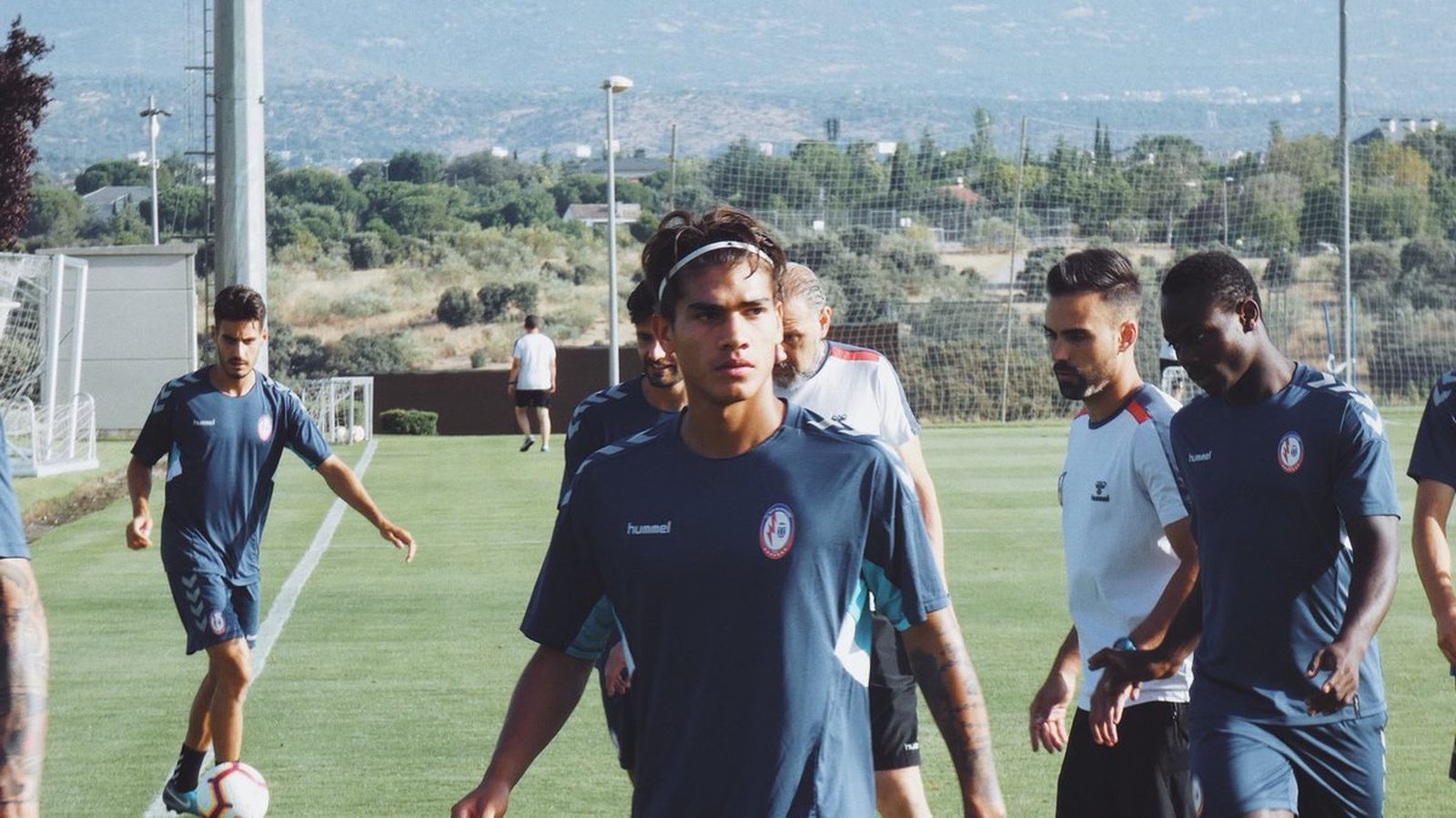 Fede Varela, en un entrenamiento con el Rayo Majadahonda.