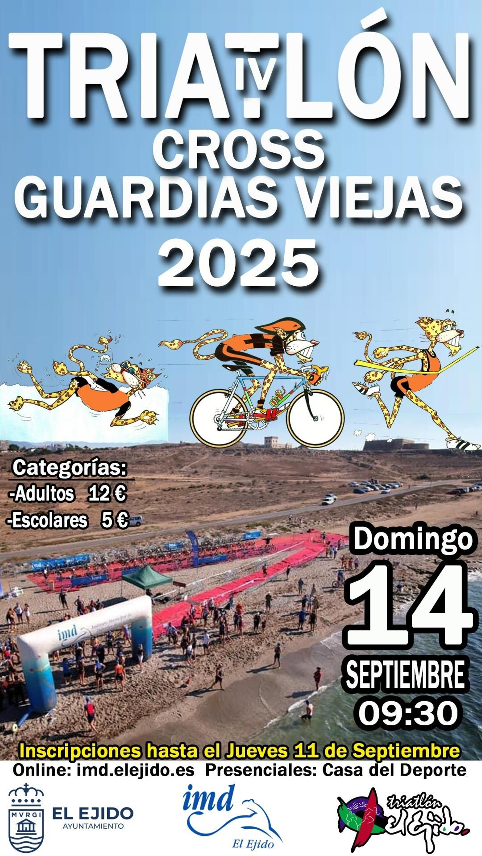 Cartel oficial de esta cuarta edición del Triatlón Cross Súper-Sprint Castillo de Guardias Viejas.