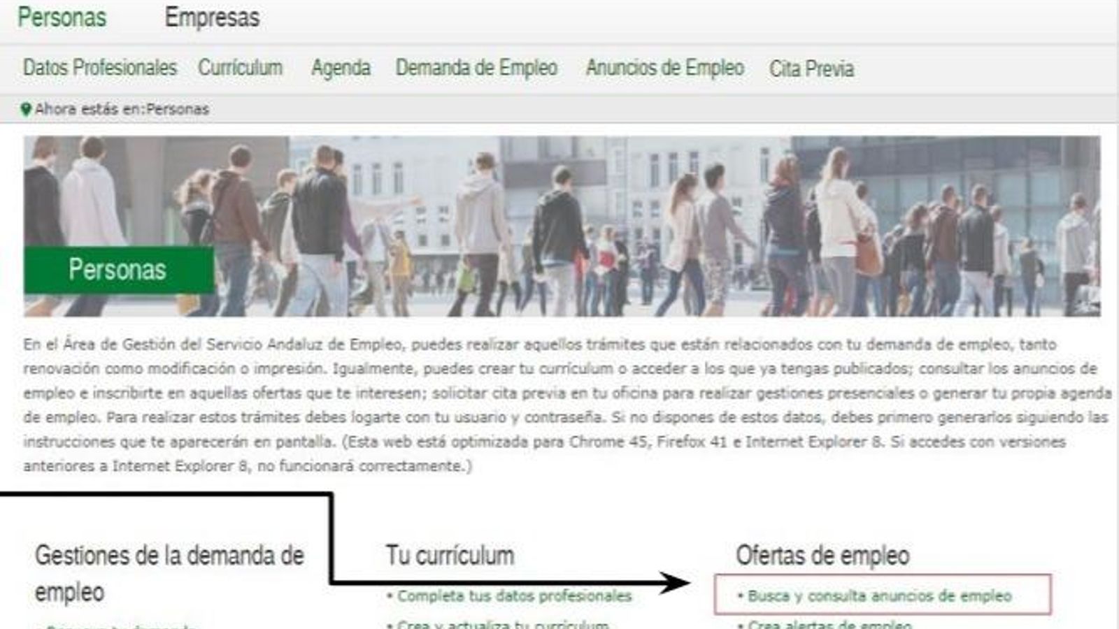 Haz clic en busca y consulta anuncios de empleo.