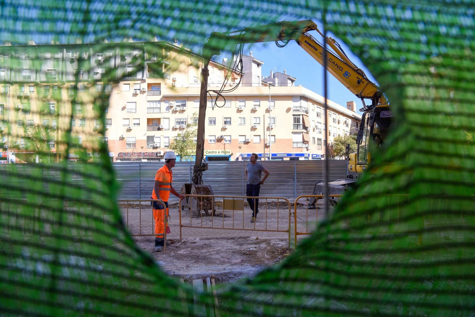 Las obras de la línea 3 del metro de Sevilla en Pino Montano