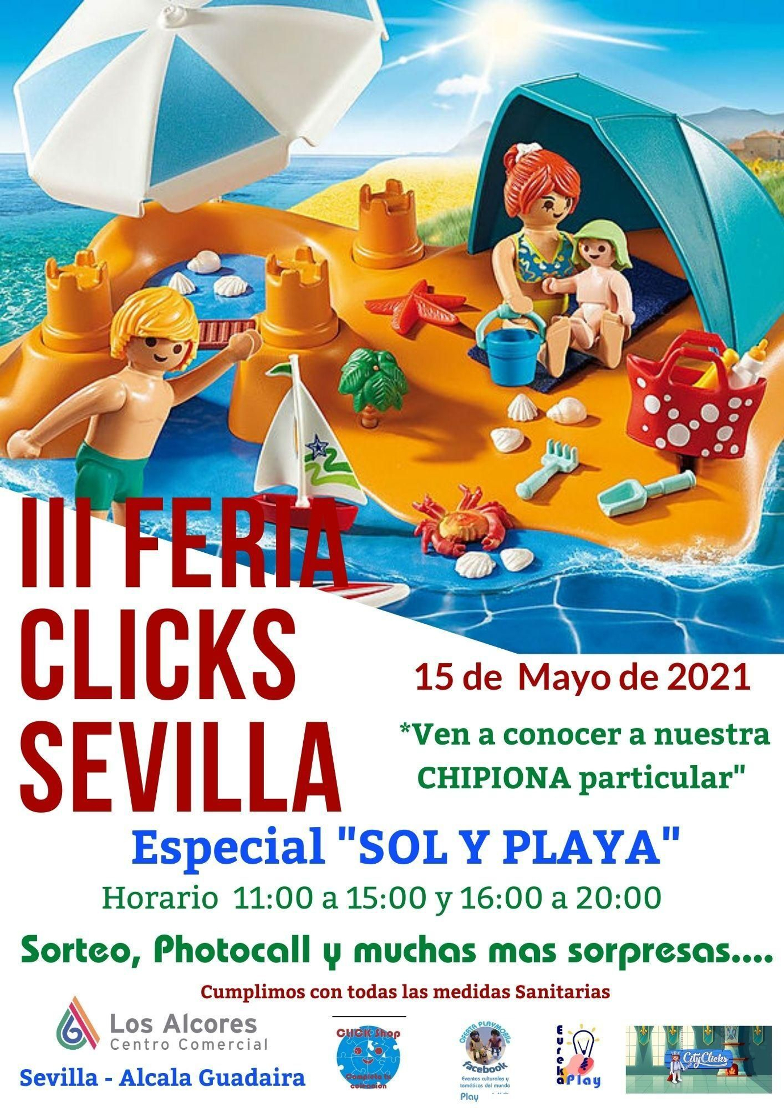 Cartel de la II Feria del Click de Sevilla, en el centro comercial Los Alcores.