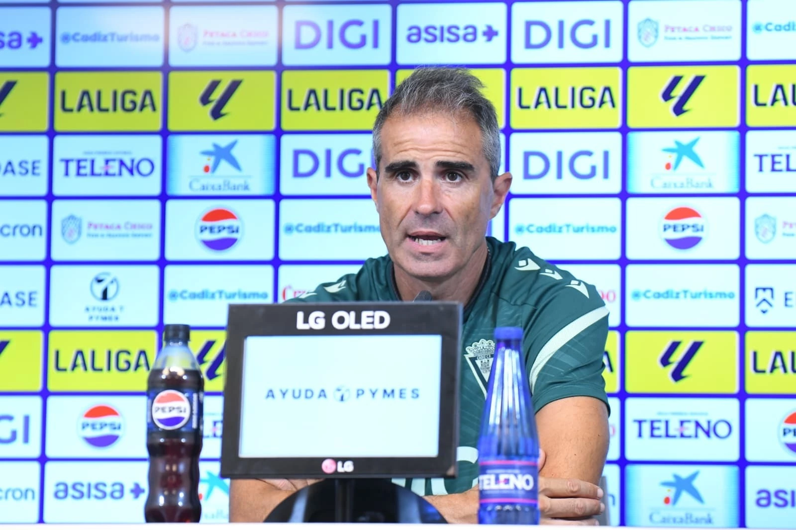 Asier Garitano, en la rueda de prensa previa al derbi andaluz