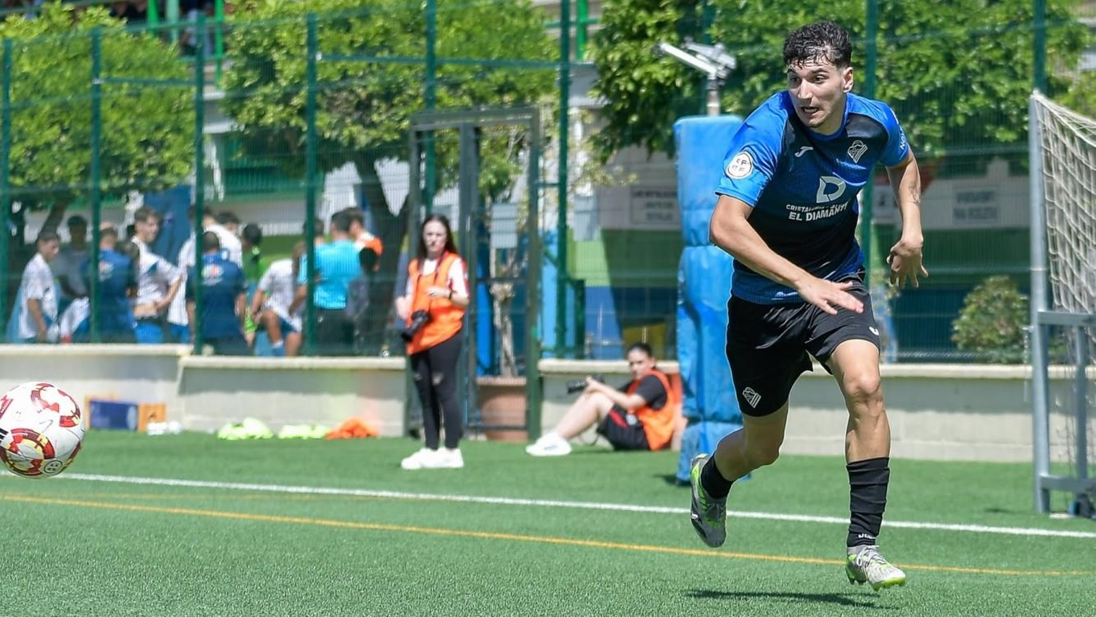 Samu Hernández, en su única titularidad con el Poli Almería.