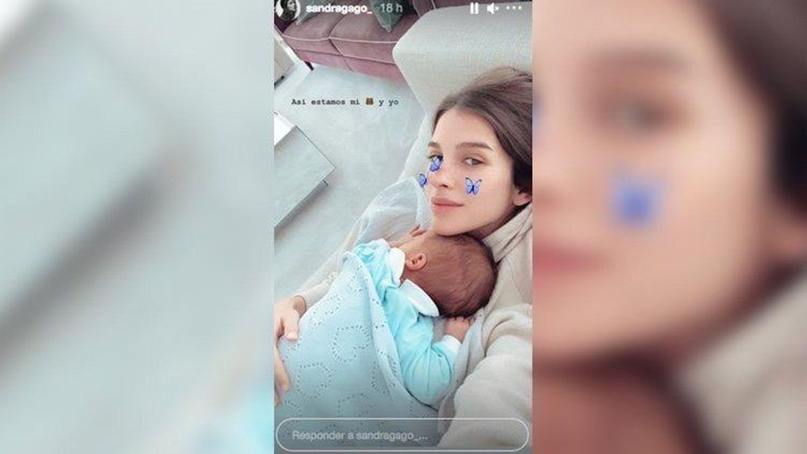 Con su bebé, Darío, en una foto de sus redes sociales. Con su bebé, Darío, en una foto de sus redes sociales.
