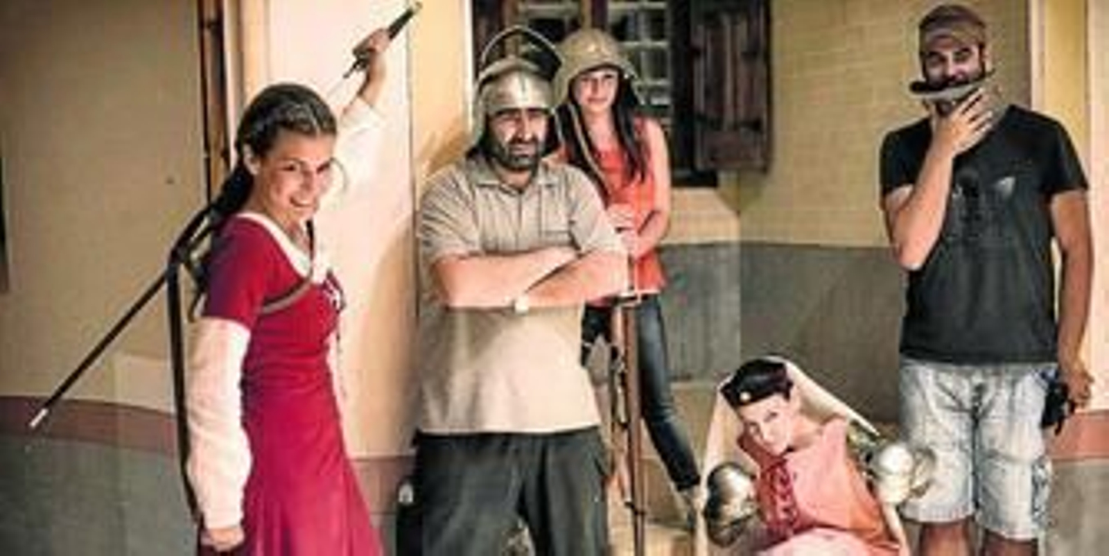 Un alto en el rodaje.