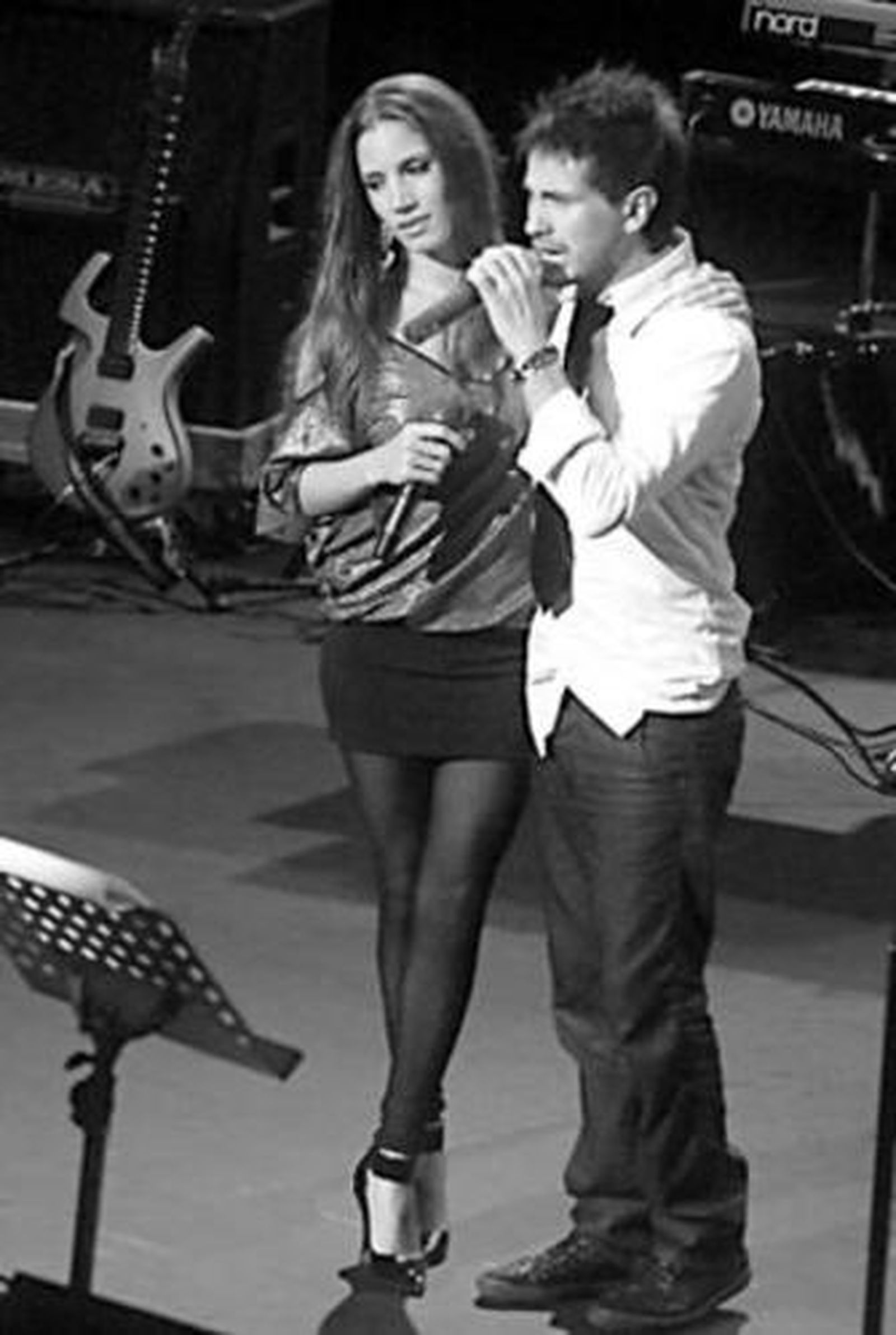 David DeMaría con India Martínez el sábado en Roquetas.