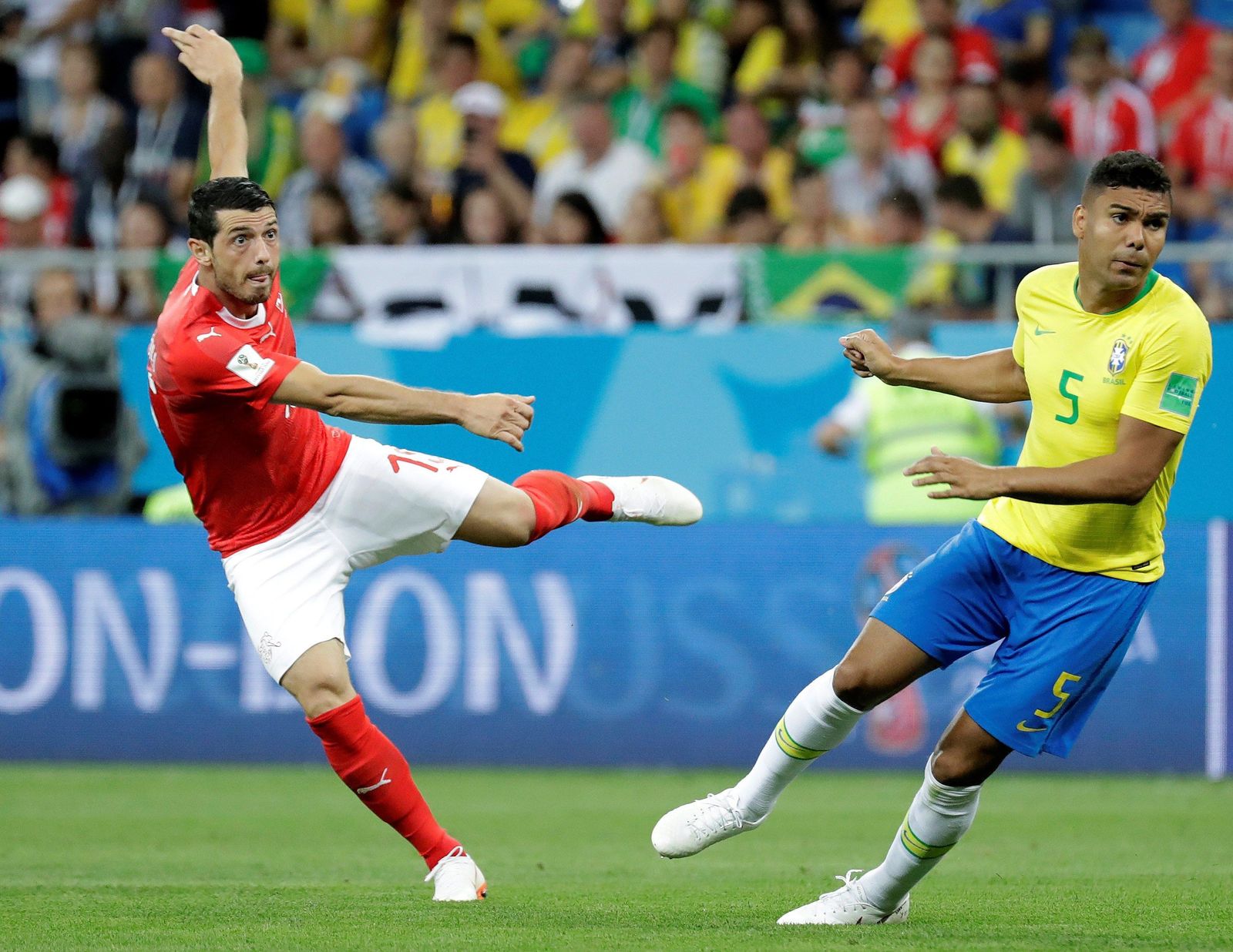 Las imágenes del Brasil-Suiza