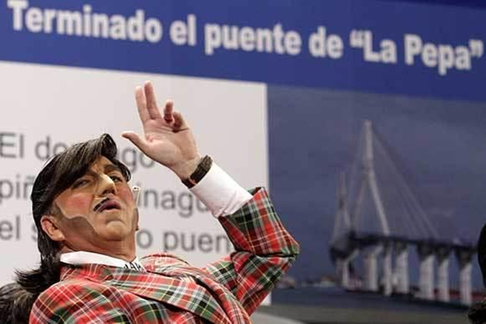 El Selu, metido en el papel de Pepe Trola. /Lourdes de Vicente