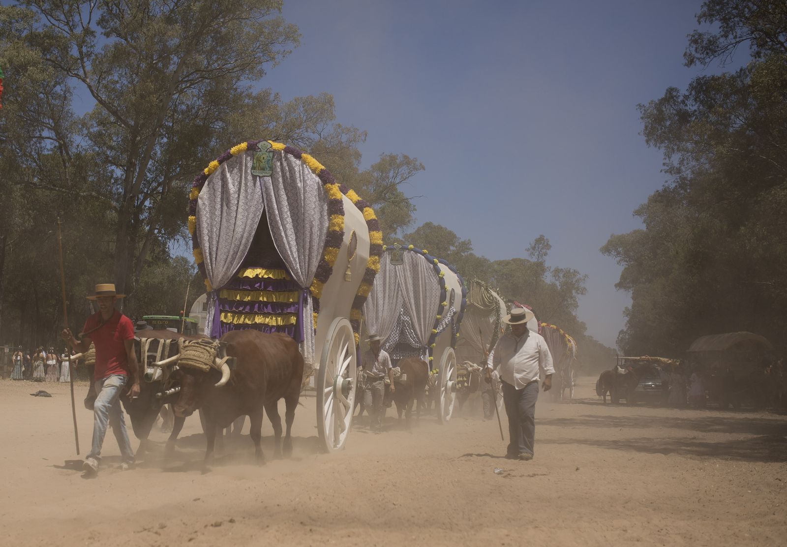 El paso de hermandades del Rocío por la Raya Real