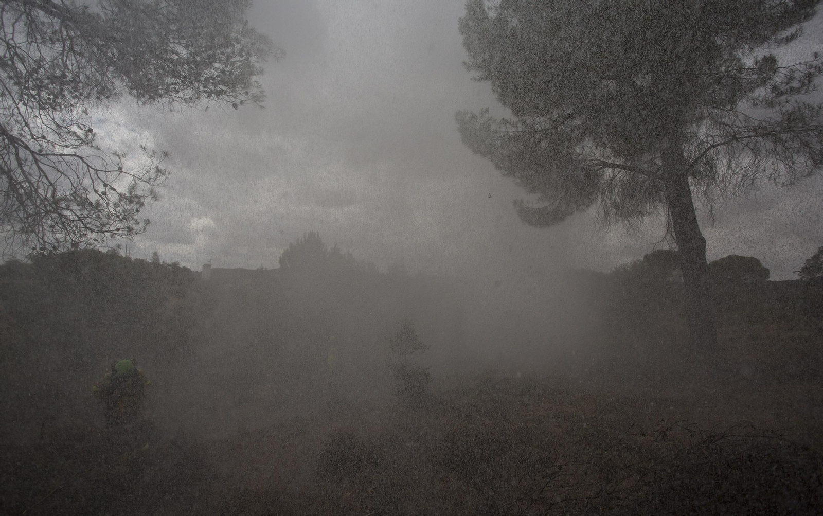 Ejercicio contra incendios en la base Brica de Madroñalejo, en Aznalcóllar